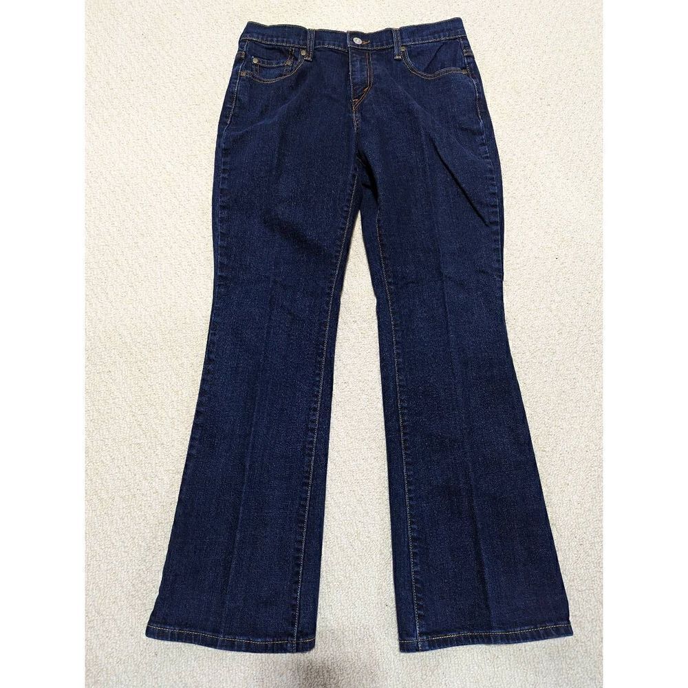 Levi's Women's Blue Dark Wash Mid-Rise Boot-Cut Jeans Size 12 /M